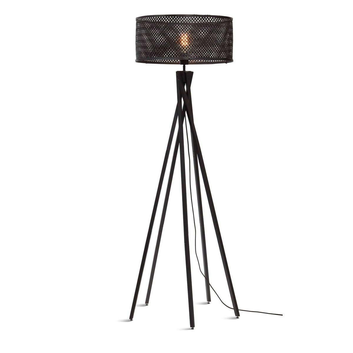 Lampadaire Bambou JAVA noir, GOOD & MOJO