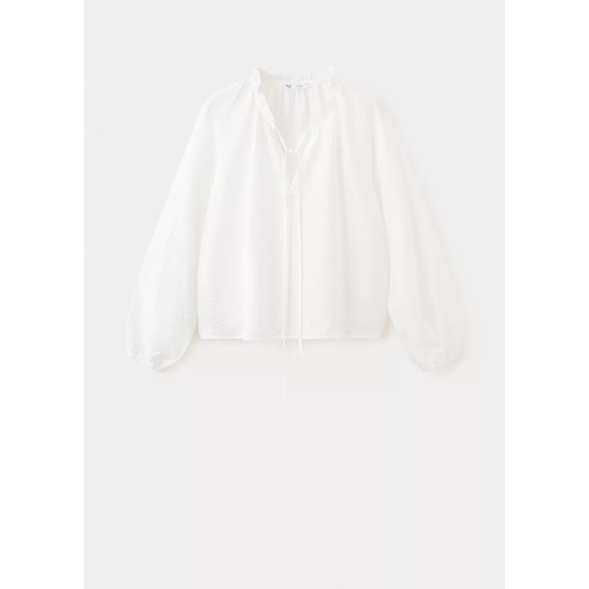 Blouse texturée nœud blanc cassé, MANGO TEEN