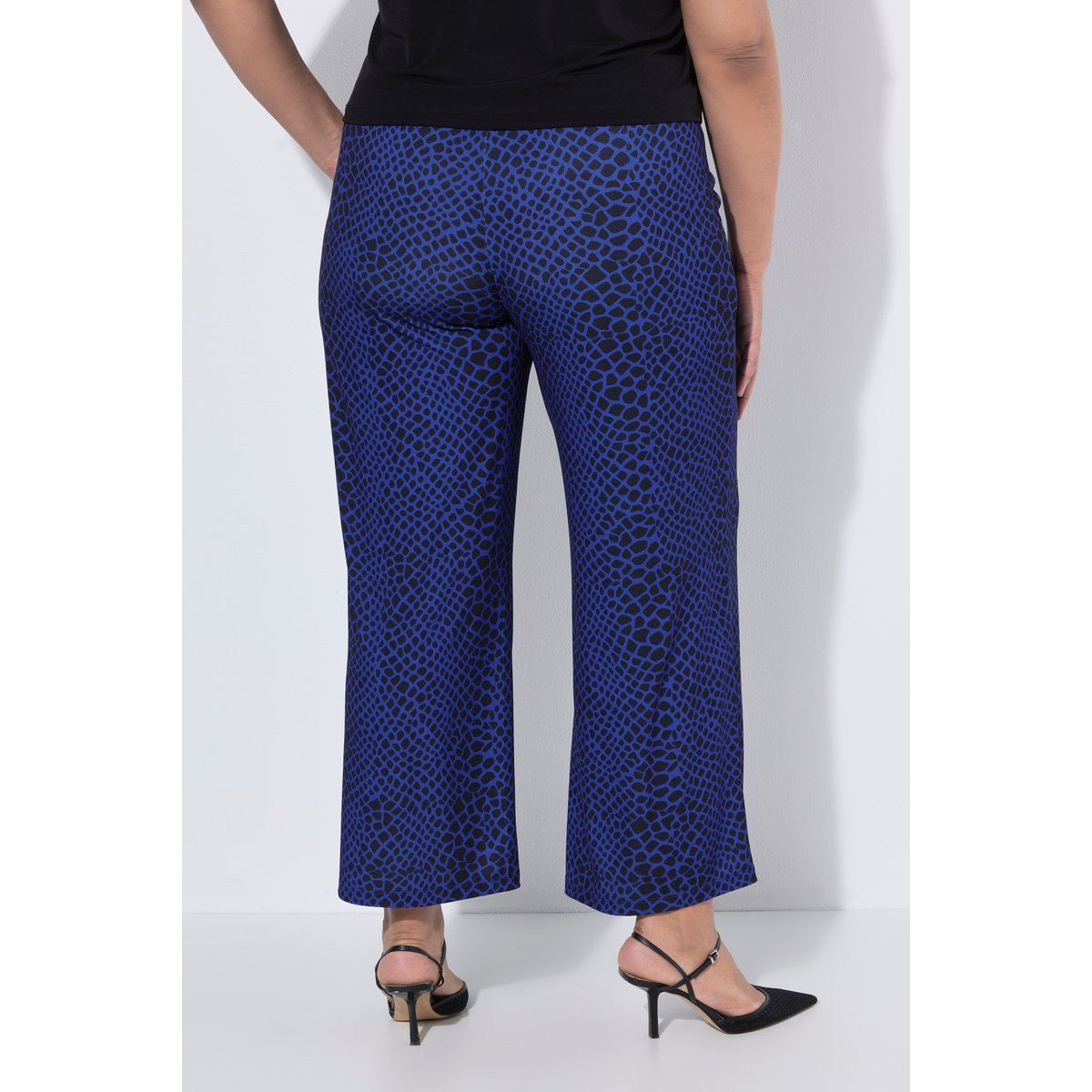 Pantalon en jersey, motif peau de serpent noir, ULLA POPKEN