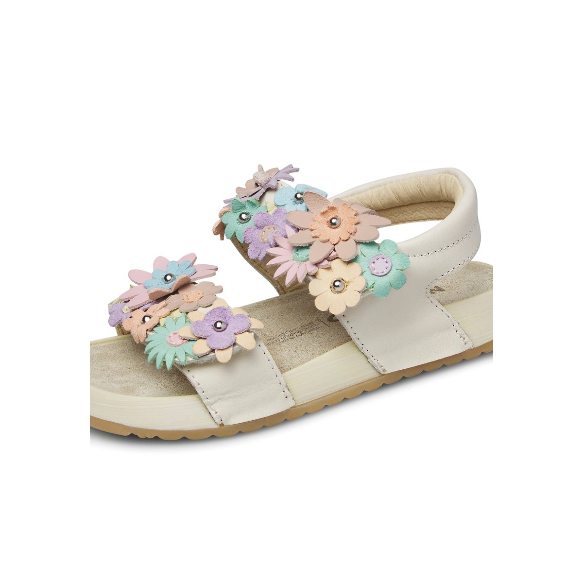 Sandales en cuir avec des fleurs appliquées NUMEES 2. blanc-, NATURINO