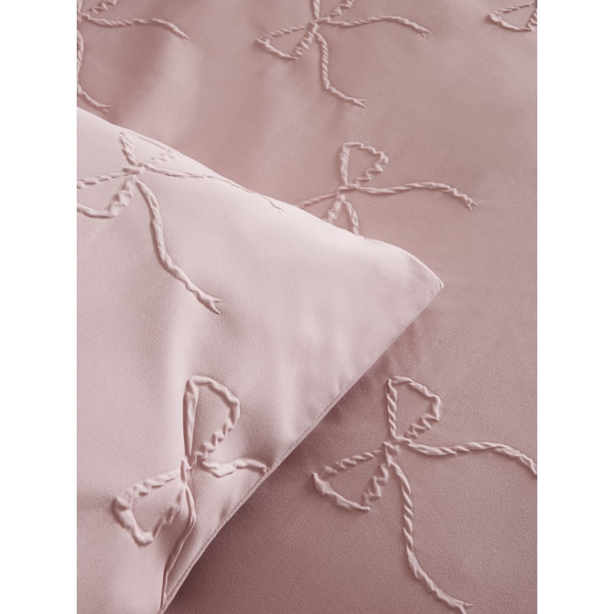 Housse de couette et taie d'oreiller à nœuds rose, NEXT
