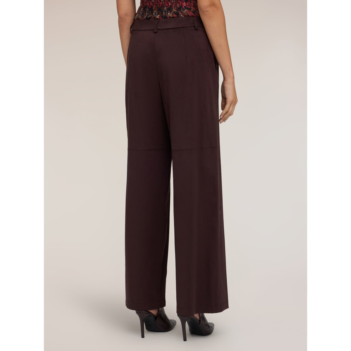 Pantalon palazzo taille haute marron, MOTIVI