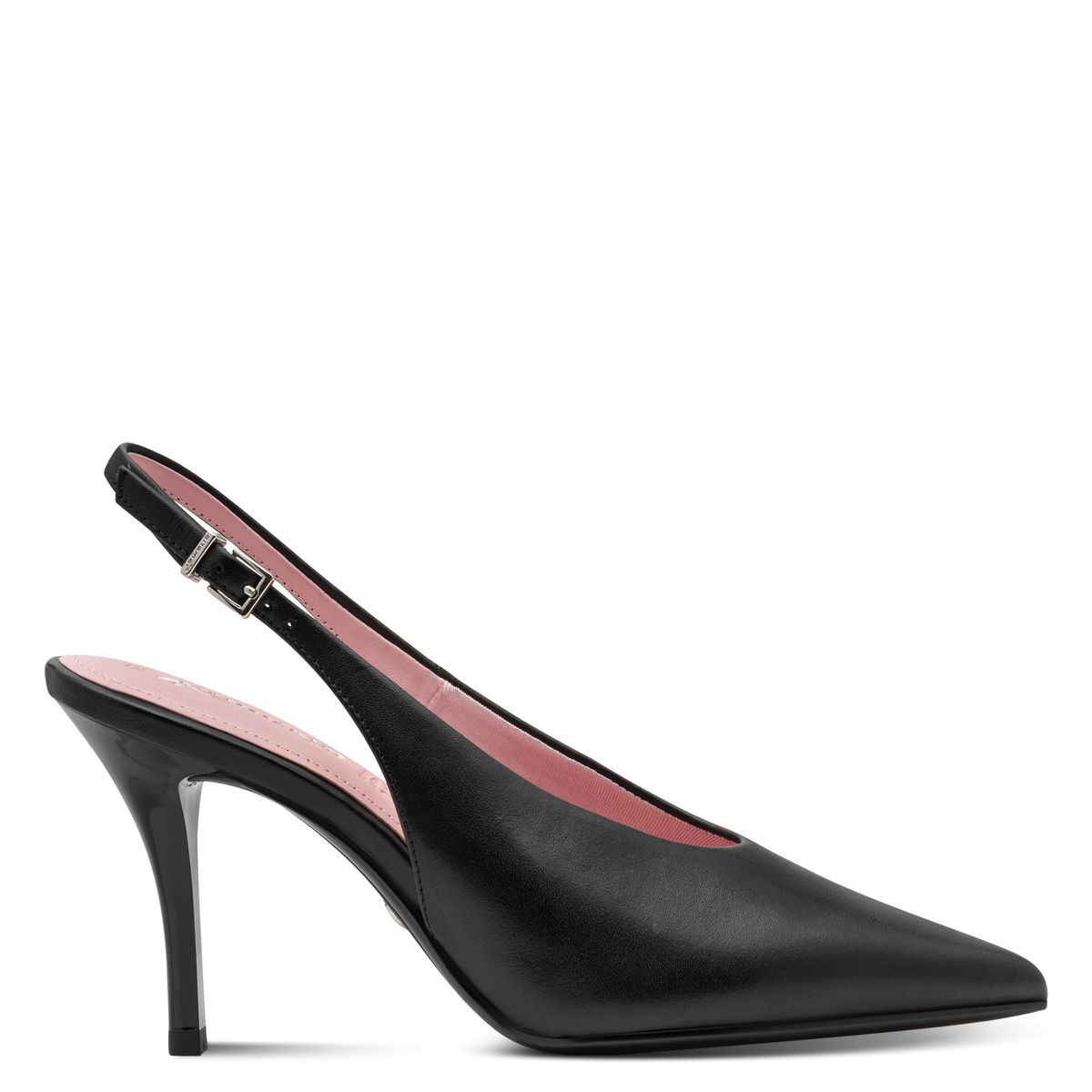 escarpin en cuir noir cuir, TAMARIS
