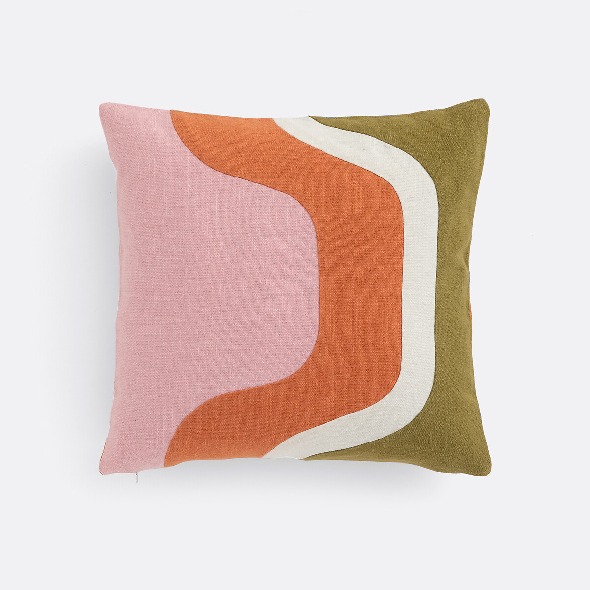 Vierkante kussenhoes 40 x 40 cm, katoen, WONDER roze, MAPOÉSIE X LA REDOUTE INTÉRIEURS