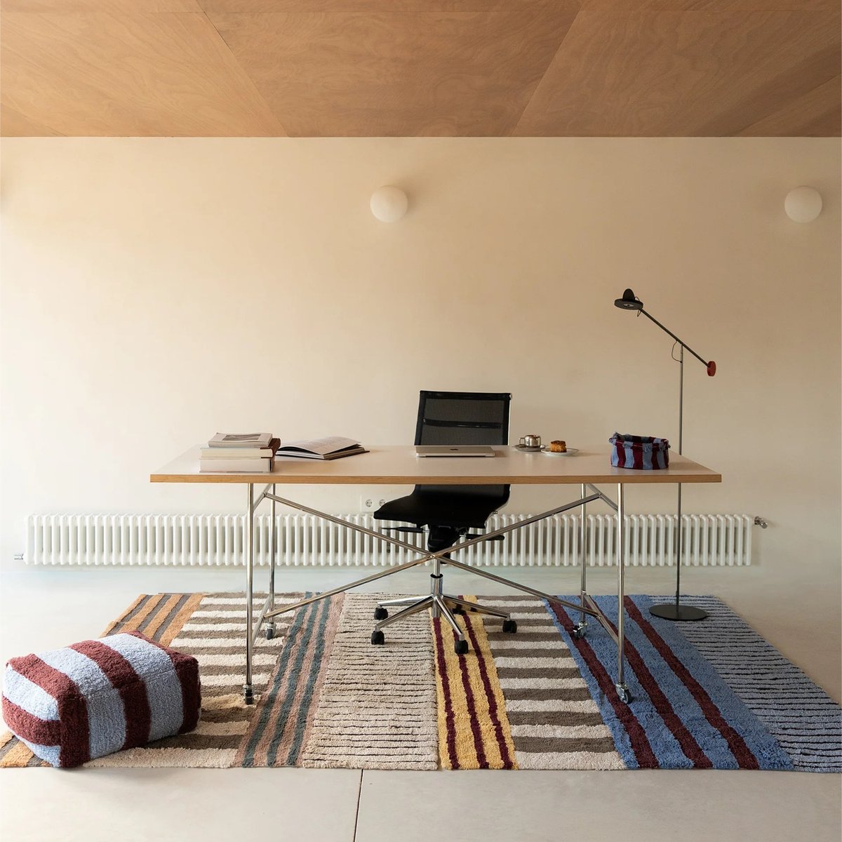 Tapis rectangulaire en coton Indigo Blue COLOR ON naturel, bleu anil, grain de café, bleu jean, marsala, brun terre, bourgogne, miel clair, LORENA CANALS