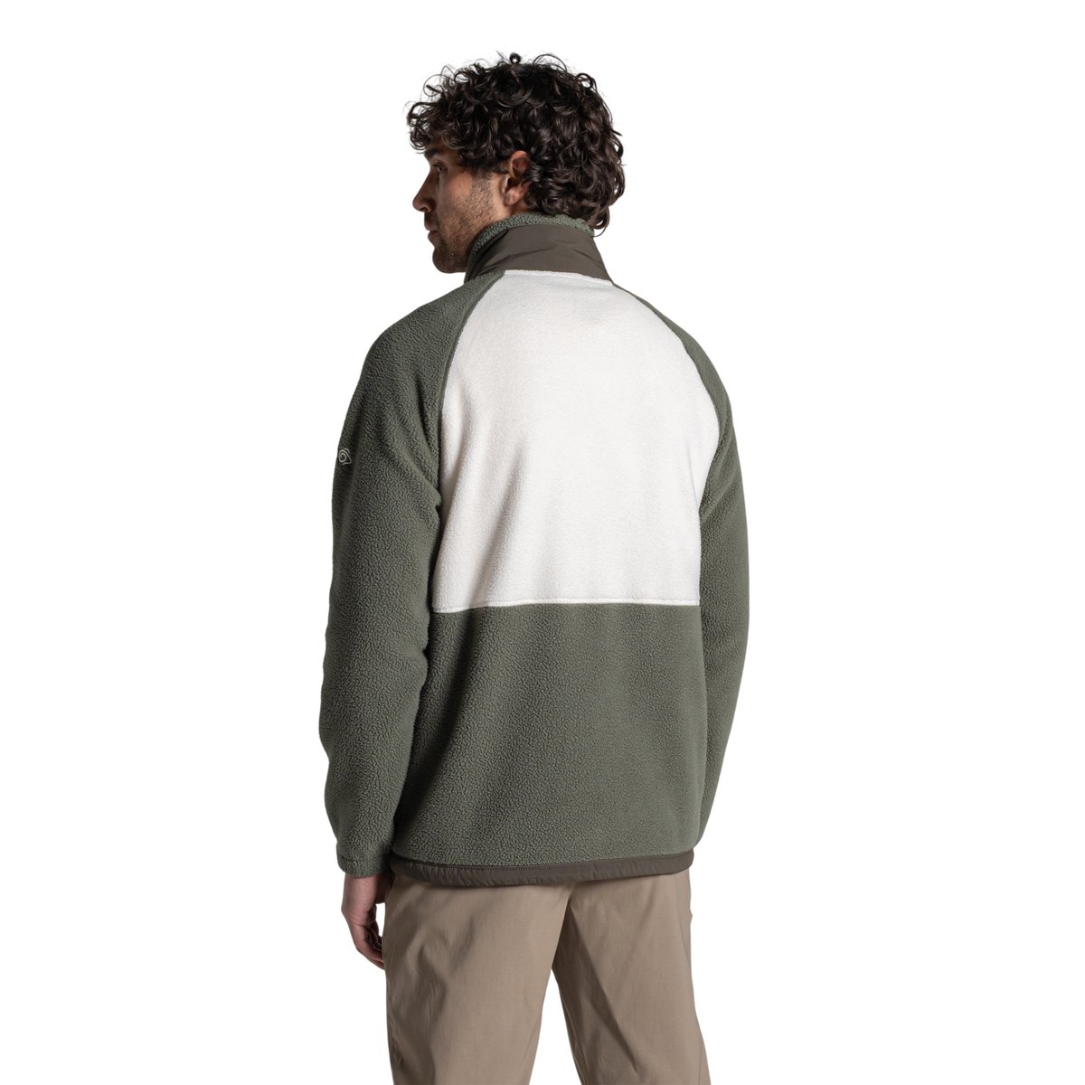 Veste polaire motif/style blocs de couleurs DADES kaki / écru, CRAGHOPPERS