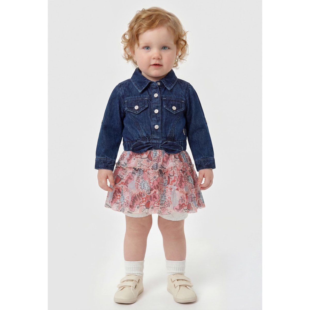 Ensemble Denim Dress Et Culottes bleu, GUESS KIDS