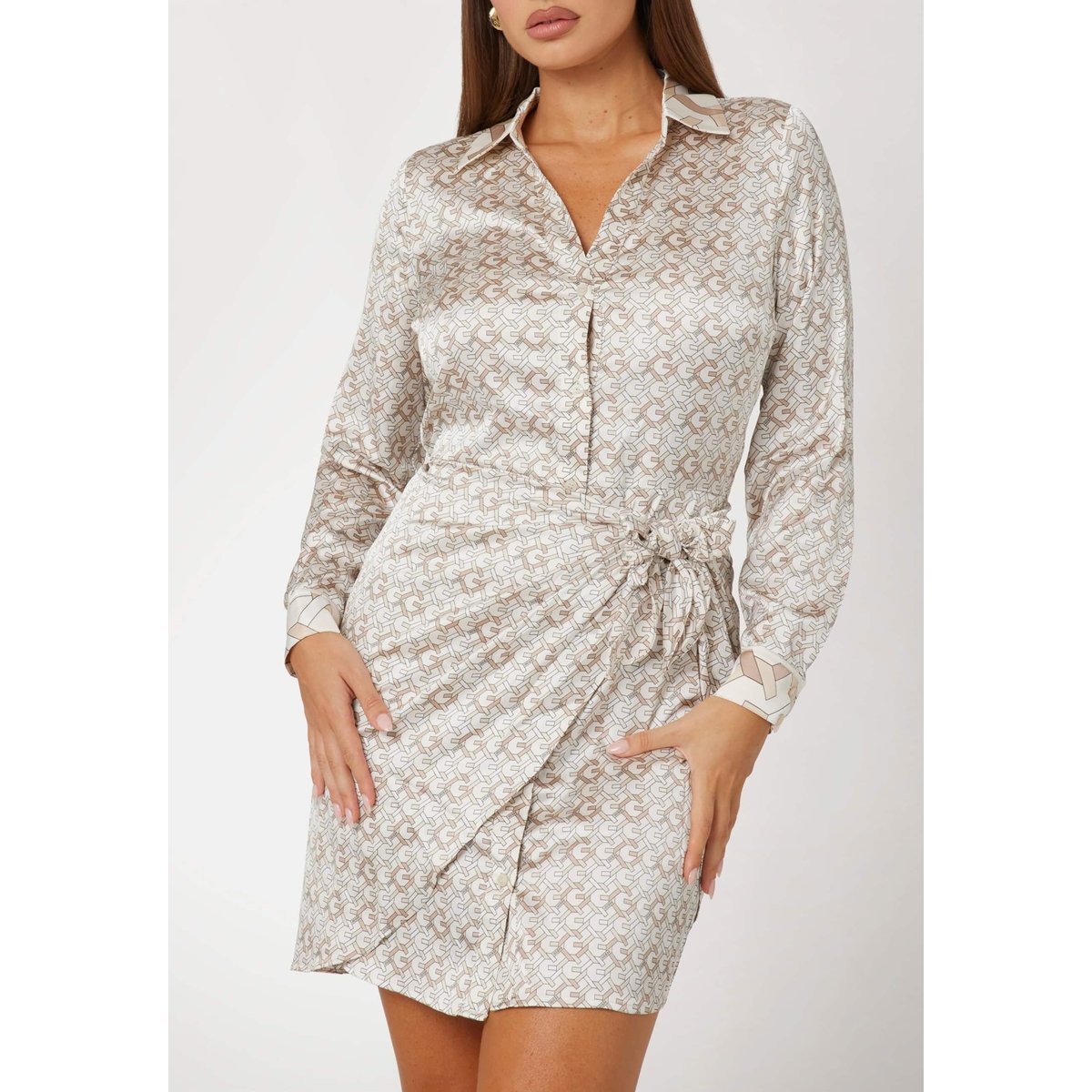 Mini Robe Imprimé All-Over beige multi, GUESS