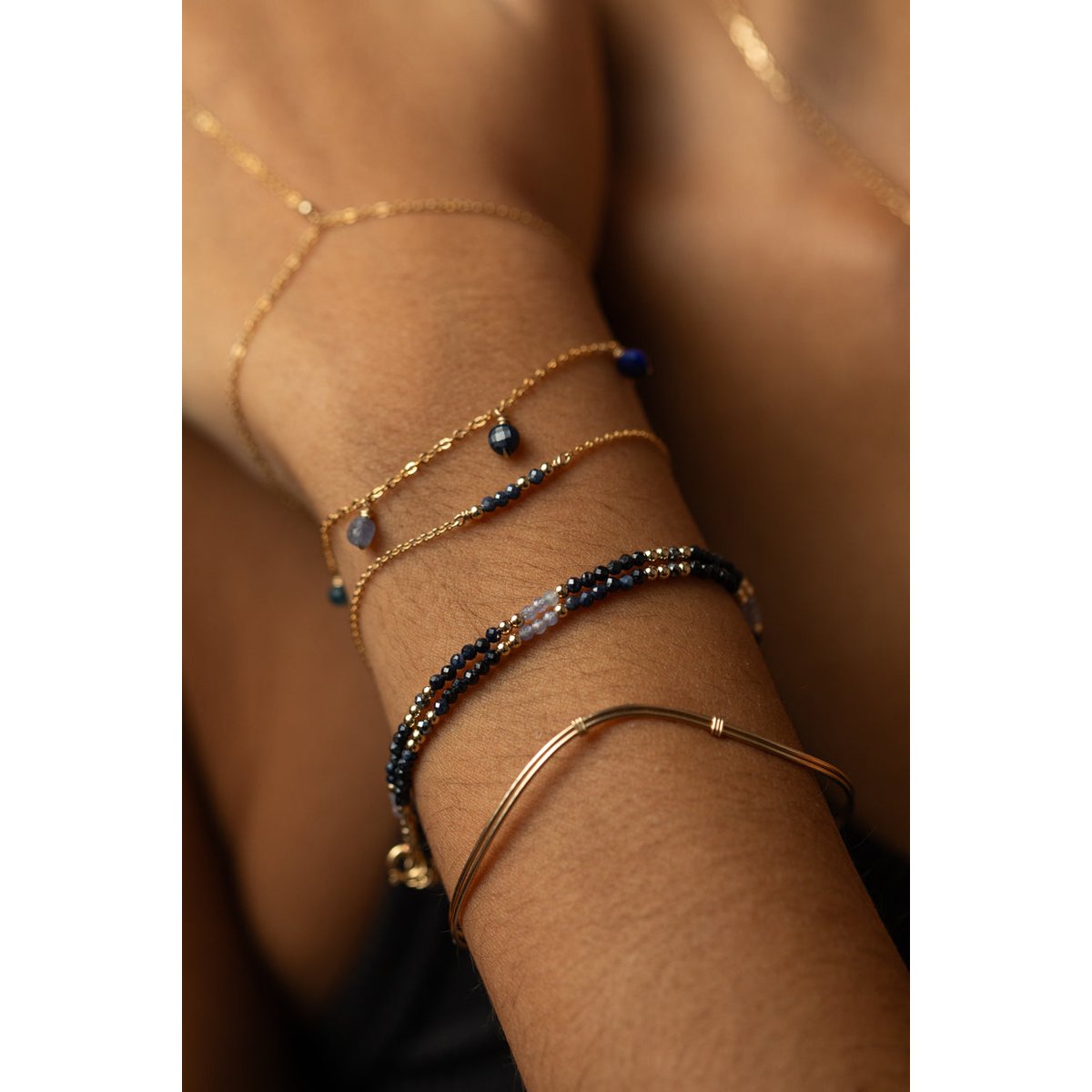 Collier-Bracelet double Queen - Azur azur, YAY PARIS