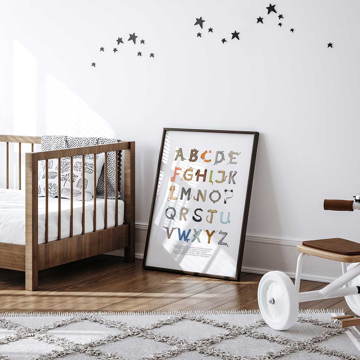 Affiche enfant lettres anglaises affiche seule, HEXOA