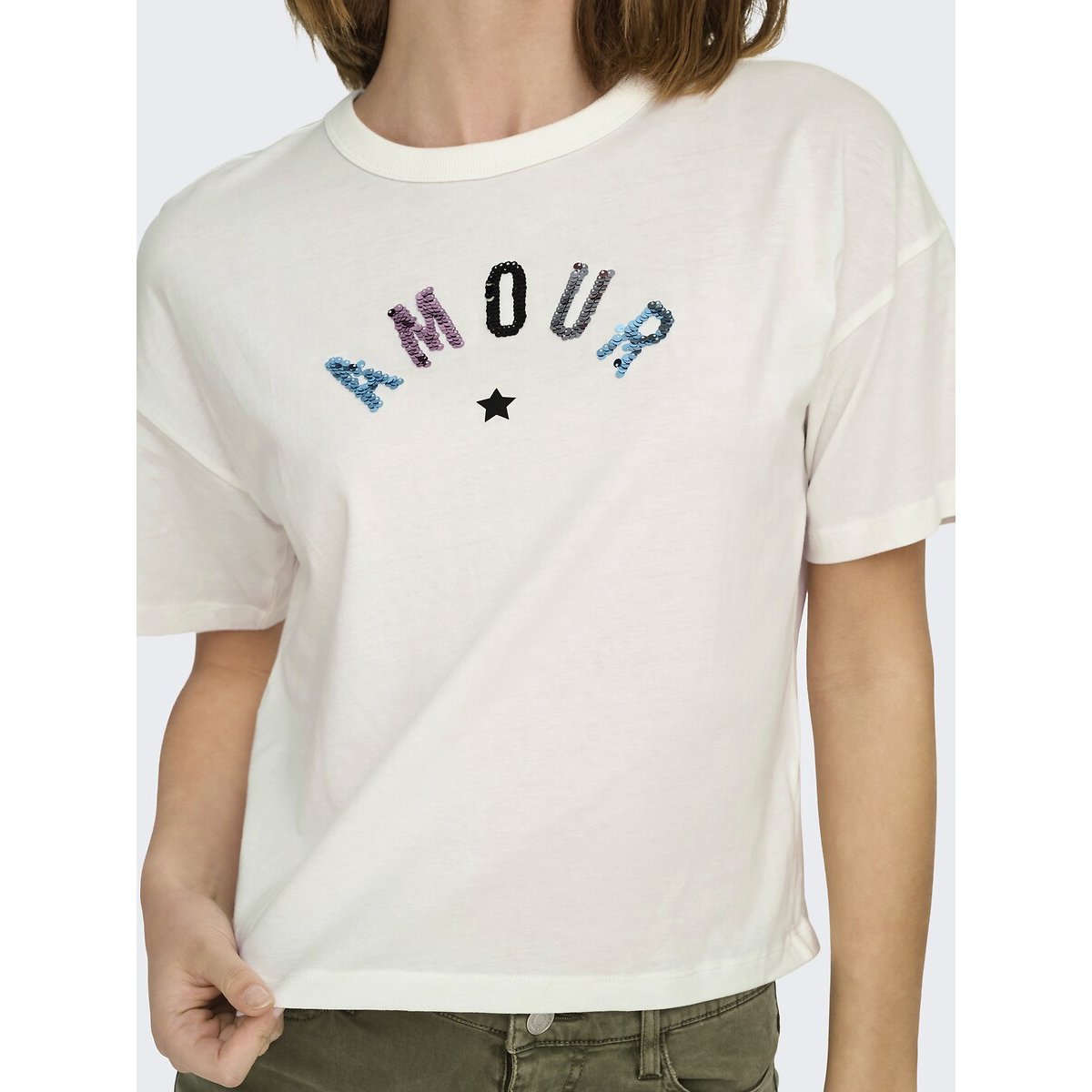 T-shirt manches courtes blanc, JDY