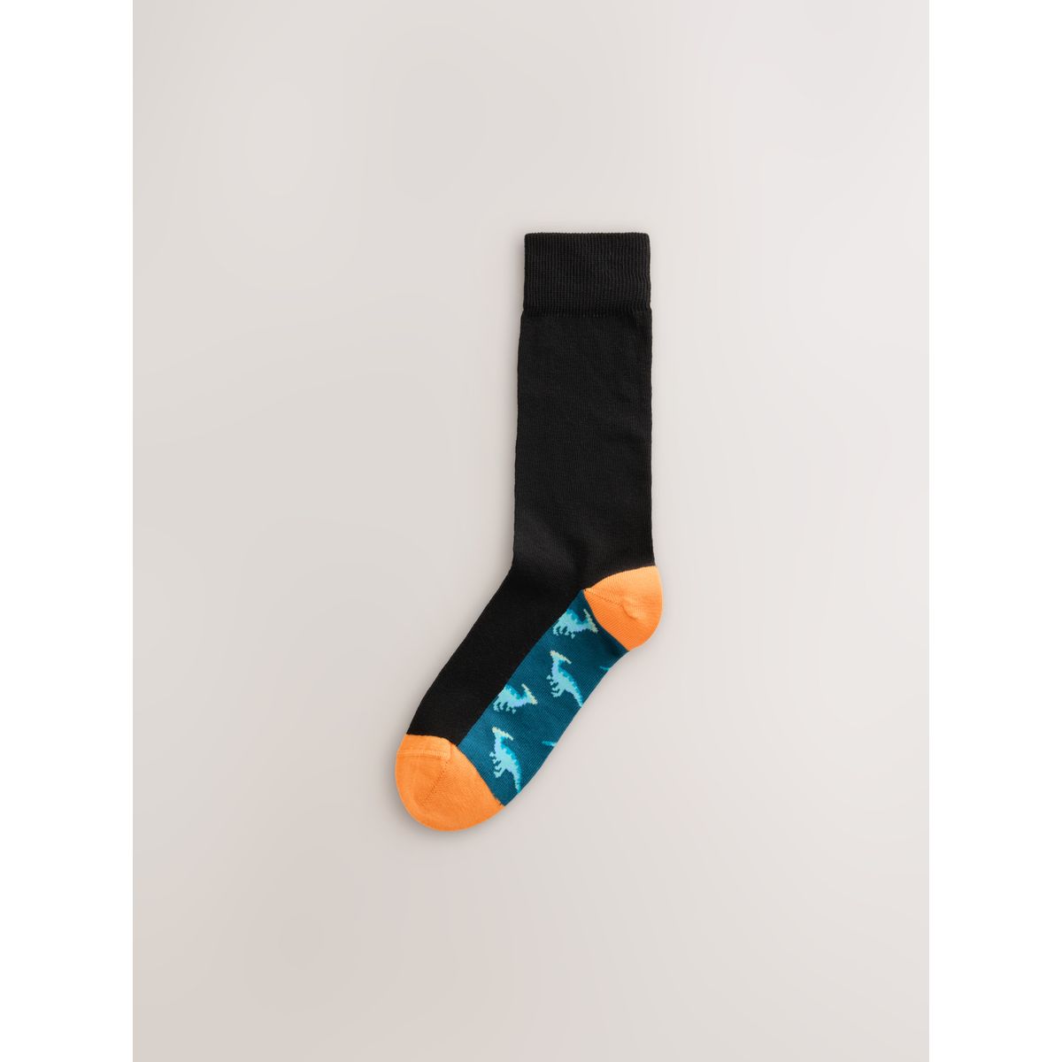 Chaussettes en coton majoritaire semelle intérieure noire dinosaure brillante, NEXT