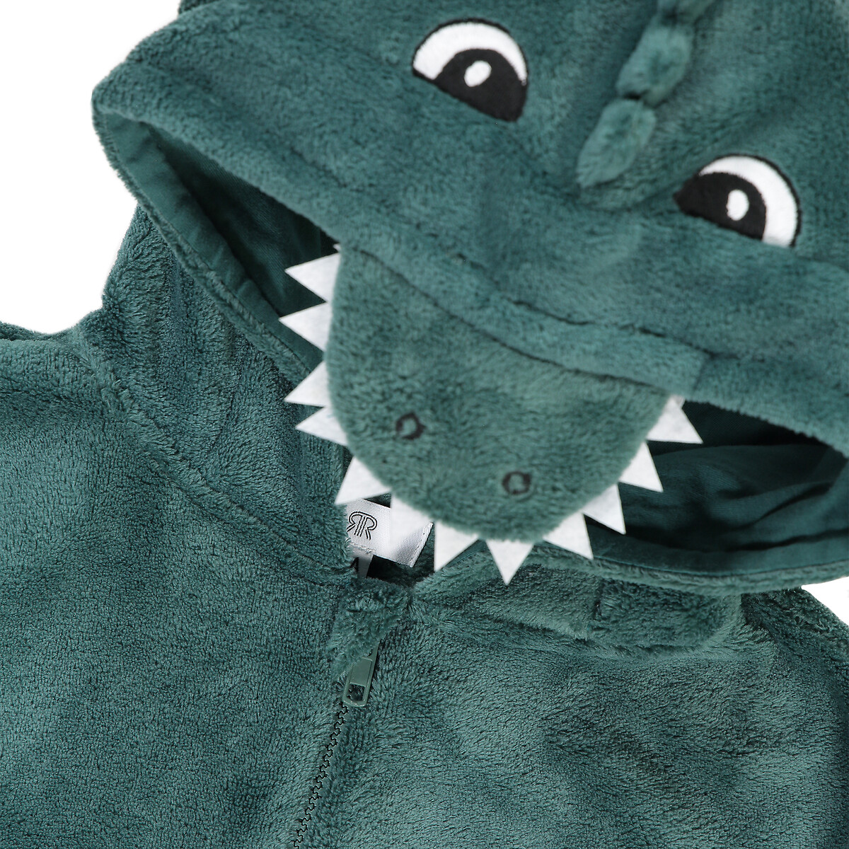 Fleece Hooded Dinosaur Onesie green, LA REDOUTE COLLECTIONS