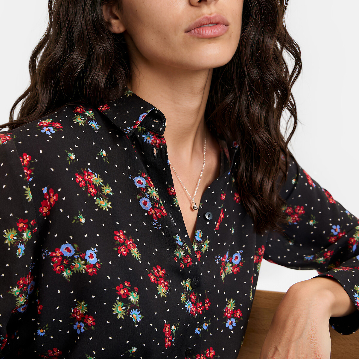 Hemd met bloemenprint en lange mouwen bloemenprint, LA REDOUTE COLLECTIONS