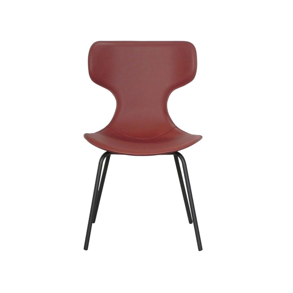 Chaise terracotta avec dossier en T, revêtement nettoyable (lot de 2) LOMBARDIE brique, PIER IMPORT