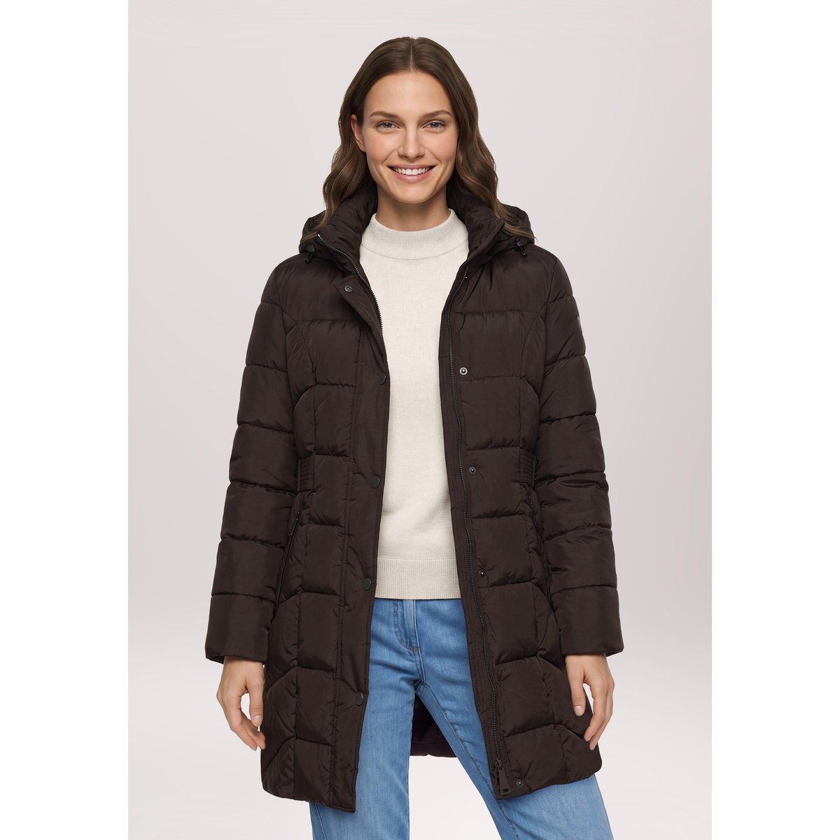 Veste outdoor à capuche amovible black bean, BETTY BARCLAY