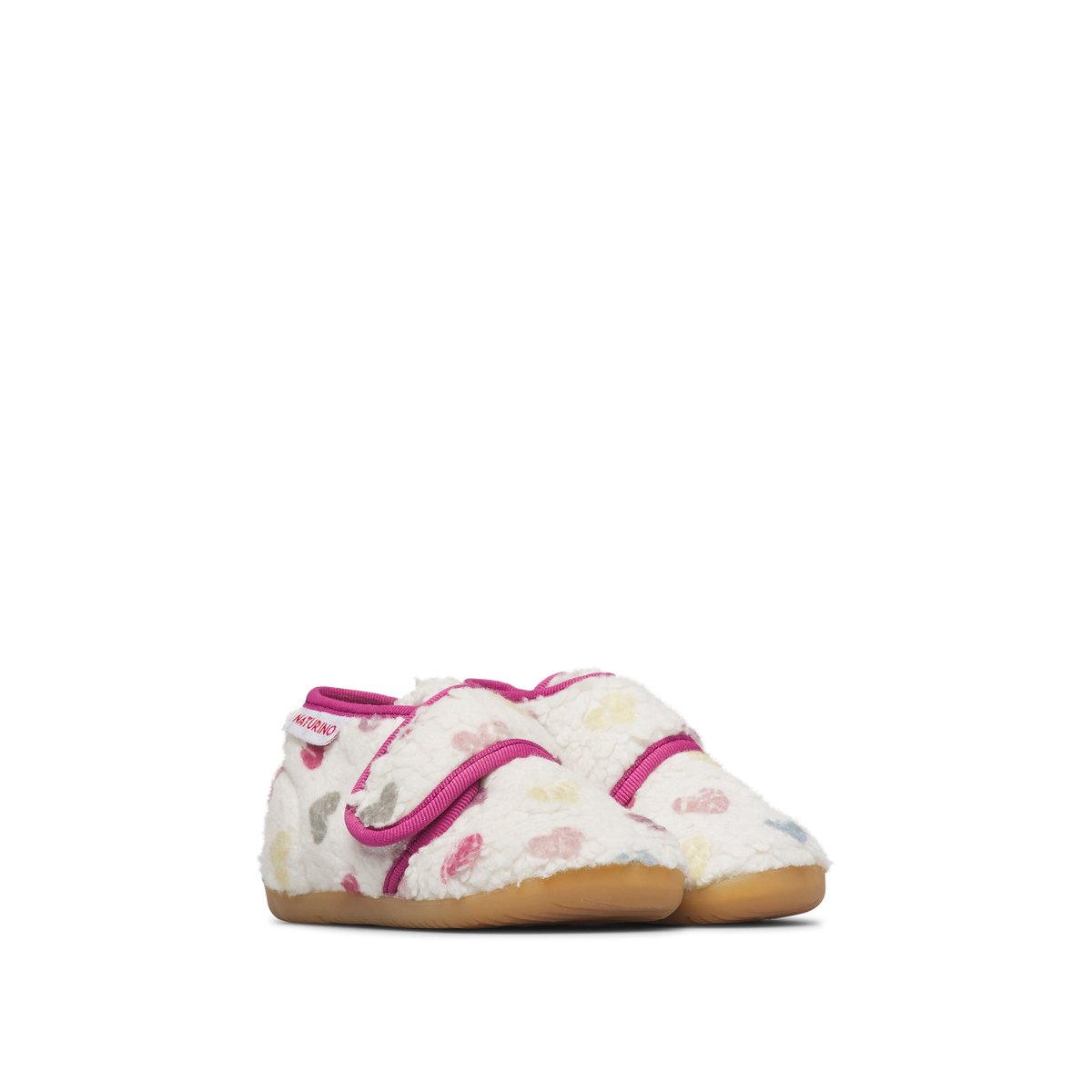 Pantoufles en laine HOME blanc crème-multicolore, NATURINO