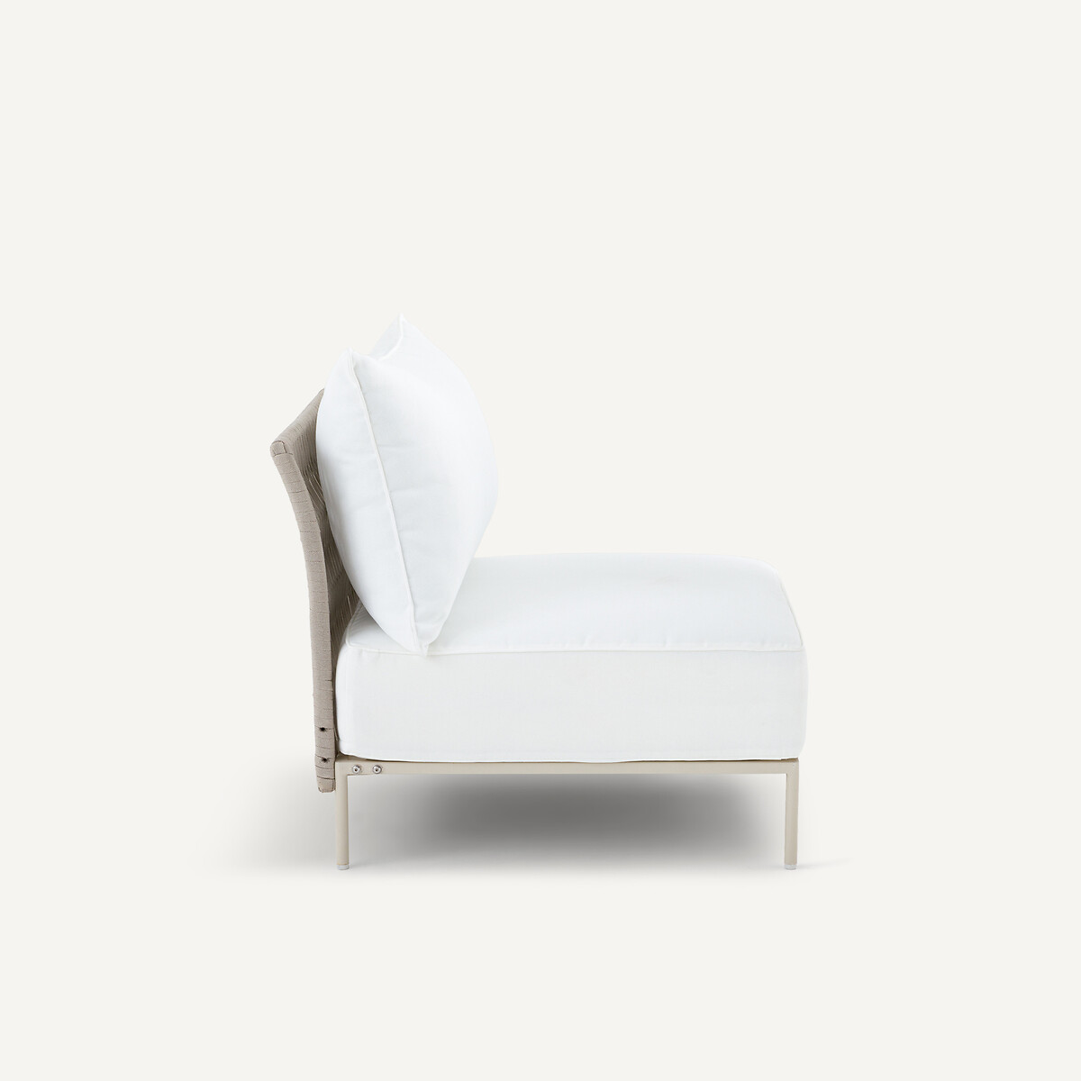 Chauffeuse en sangles tressées, LEANDRA naturel/blanc, AM.PM