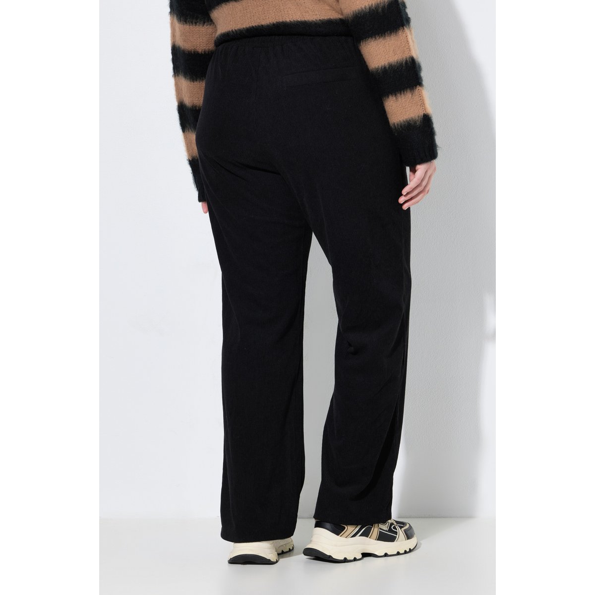Pantalon Rose en jersey de velours côtelé noir, ULLA POPKEN