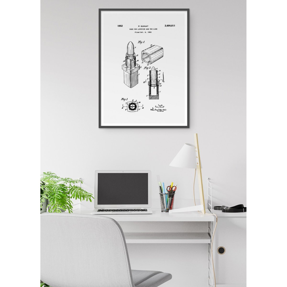 Affiche Brevet rouge à lèvres blanc, L'AFFICHERIE