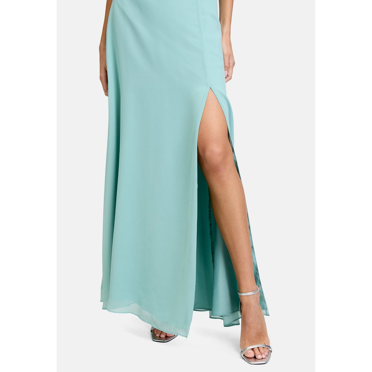 Robe de soirée à encolure bénitier bright jade, VERA MONT