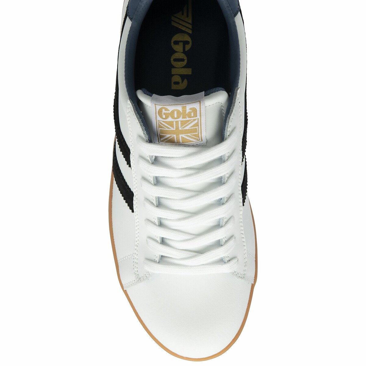 Baskets Equipe II Leather blanc/noir, GOLA