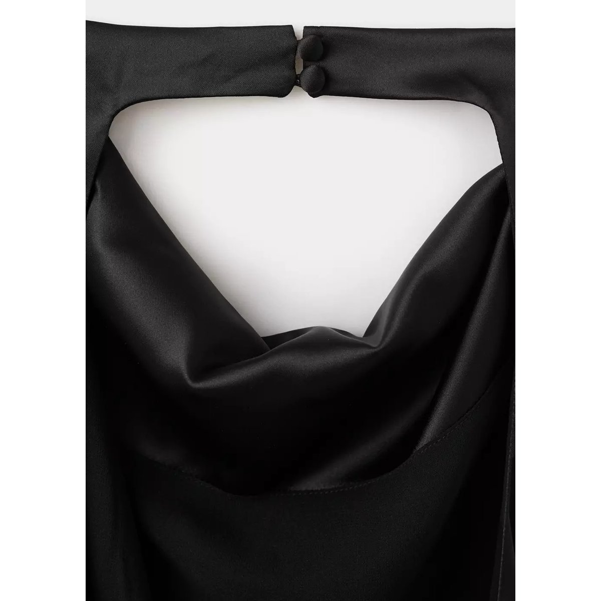 Top satin col bénitier noir, MANGO