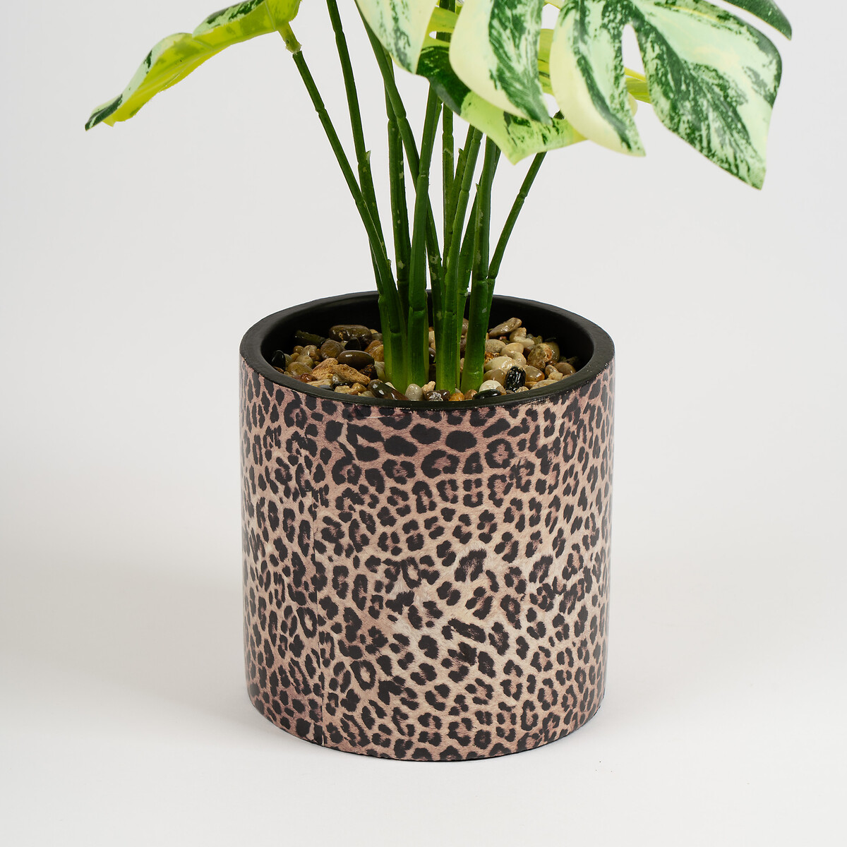 47cm Variegated Monstera in Leopard Print Pot green, SO'HOME