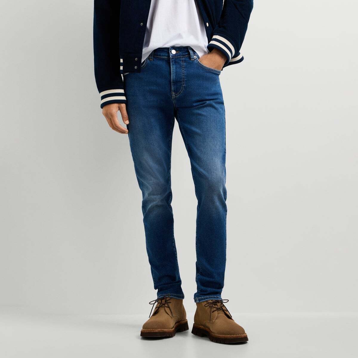 Finsbury - Jean Coupe Skinny, Taille Normale bleu vrai décoloré, PEPE JEANS