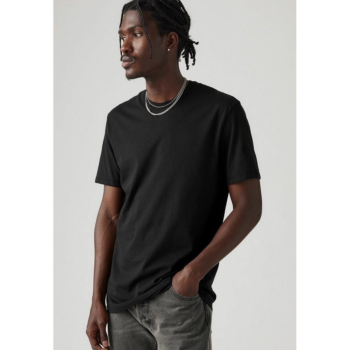Lote de 2 t-shirts slim, gola redonda preto , LEVI'S