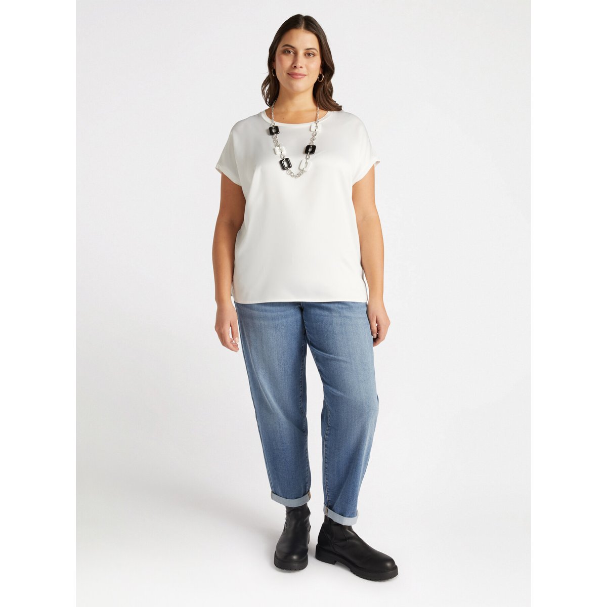 Chemisier en satin blanc, FIORELLA RUBINO