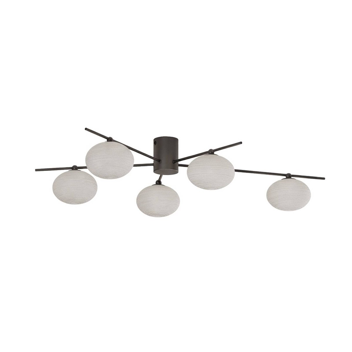 Plafonnier en verre, Valisa noir, blanc, LINDBY