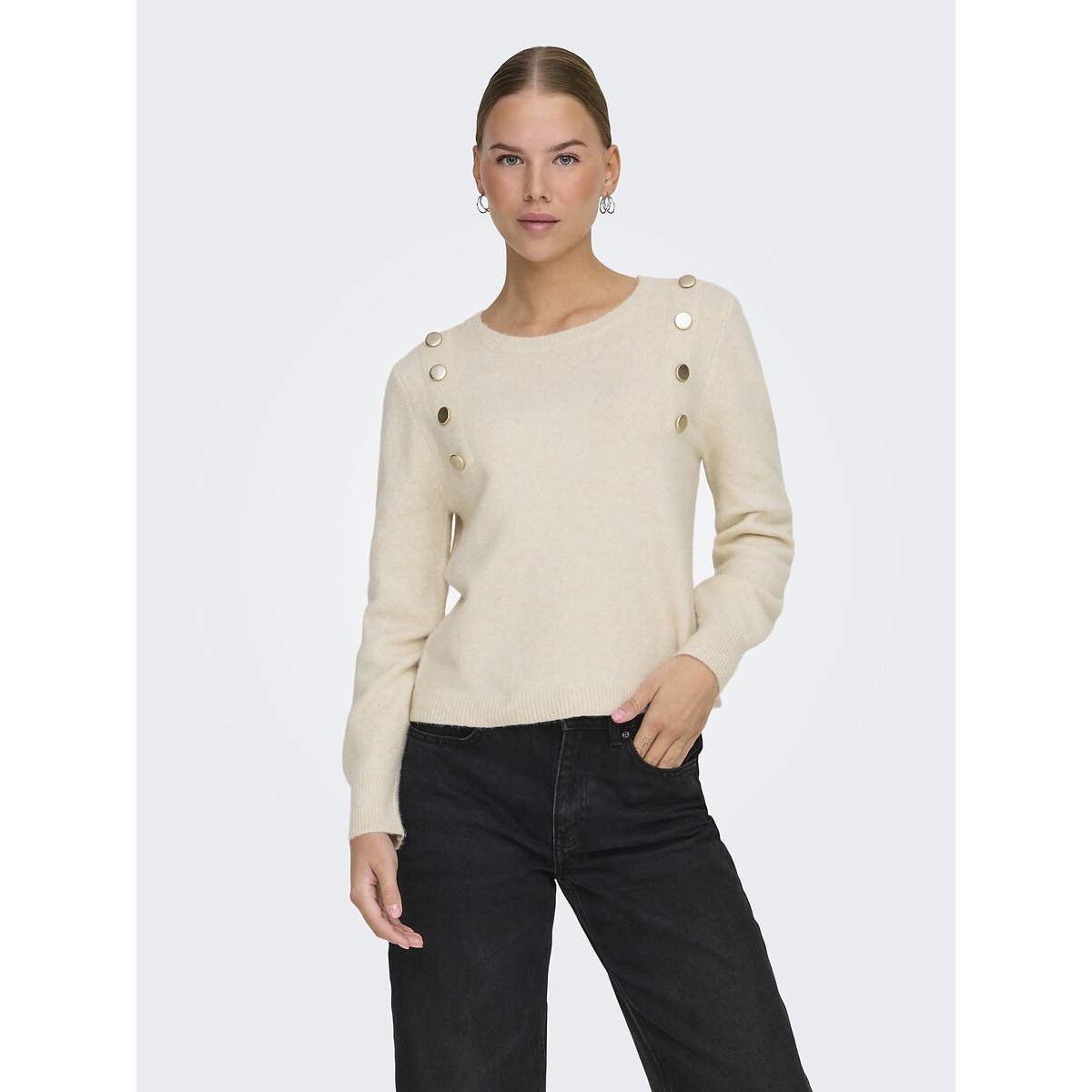 Crew Neck Jumper ecru , ONLY
