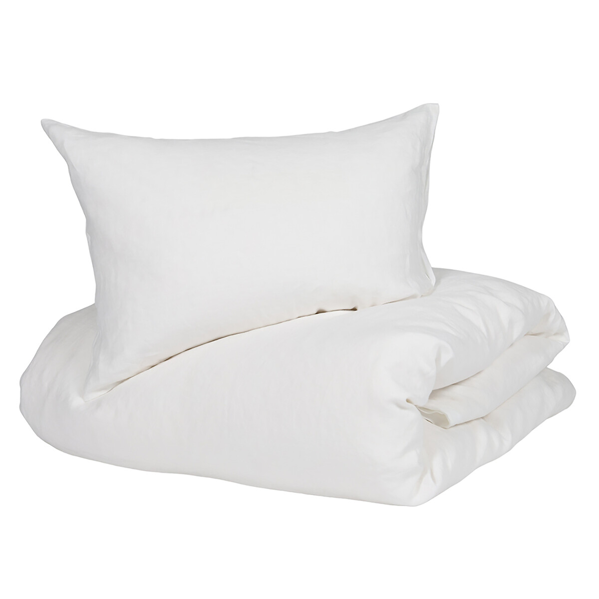 Fourre de duvet en lin lavé - Nico - couleur Blanche blanc, EUROPE & NATURE