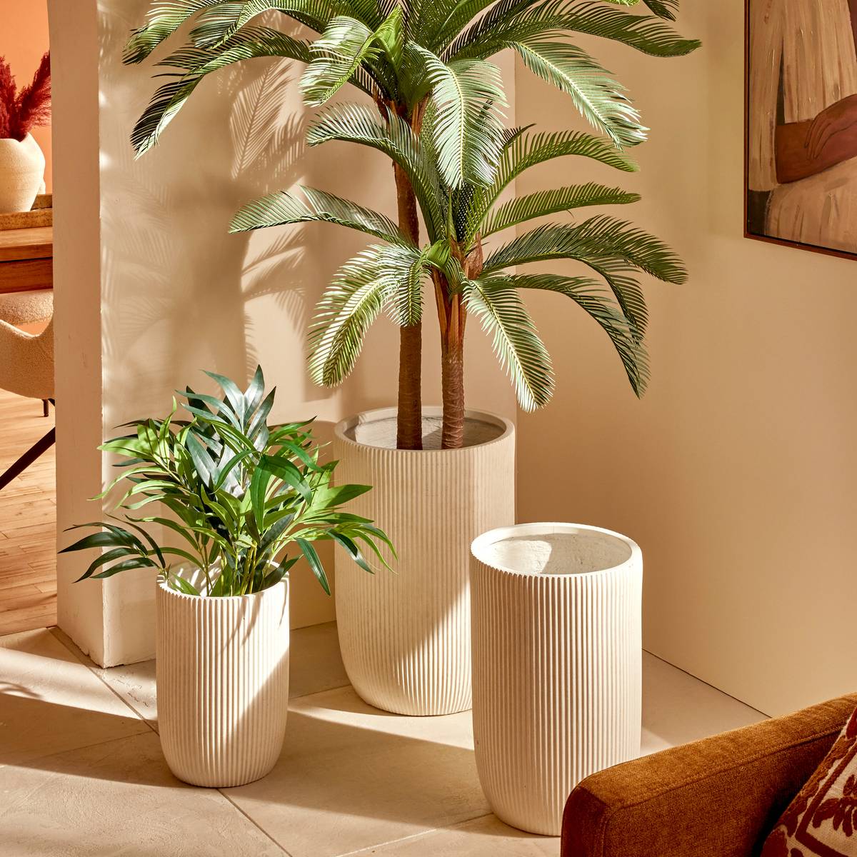 Lot de 3 pots de fleurs ELENE unique, ATMOSPHERA
