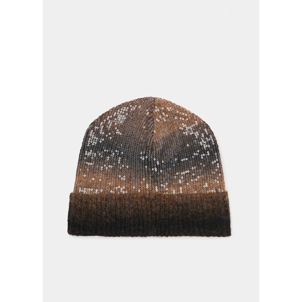 Bonnet en laine mélangée dégradée marron, LIU JO