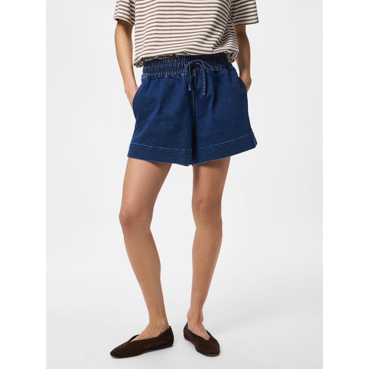 Shorts En Jean dark blue denim, PIECES