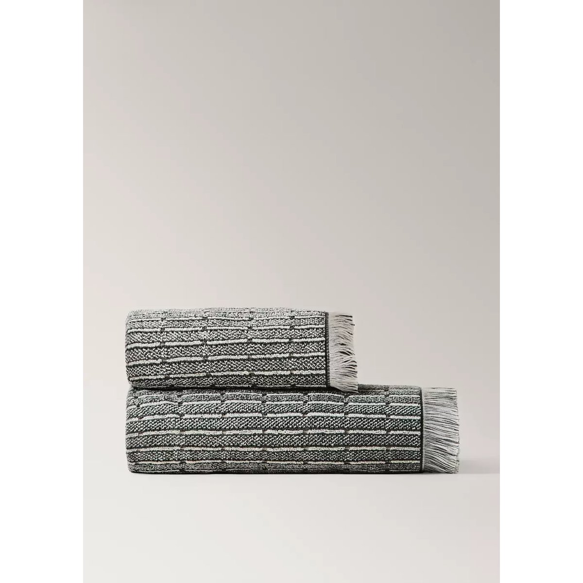 Drap de bain en coton jacquard bleu, MANGO HOME