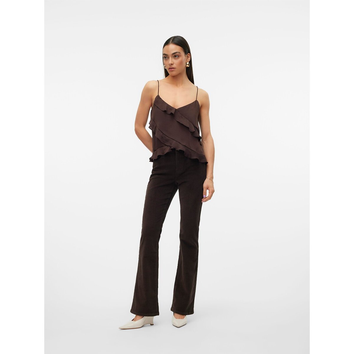 Pantalon large chocolat, VERO MODA
