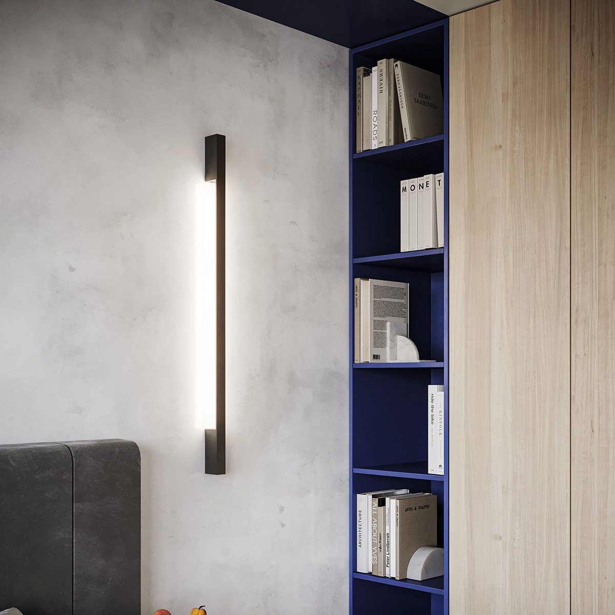 Applique murale Aluminium Noir LED 1 Sappo noir, EDEN