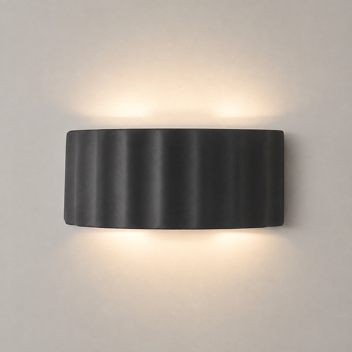 Paolo Stoneware Ribbed Flush Wall Light navy blue, SO'HOME