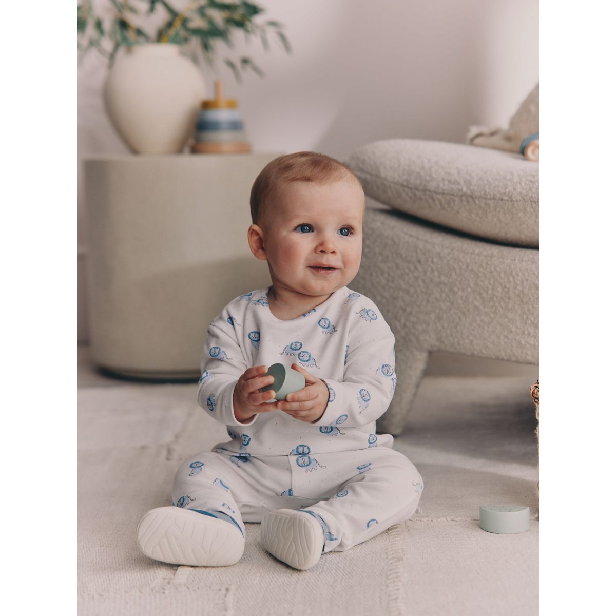 Ensemble haut et legging pour bébé lion bleu, NEXT