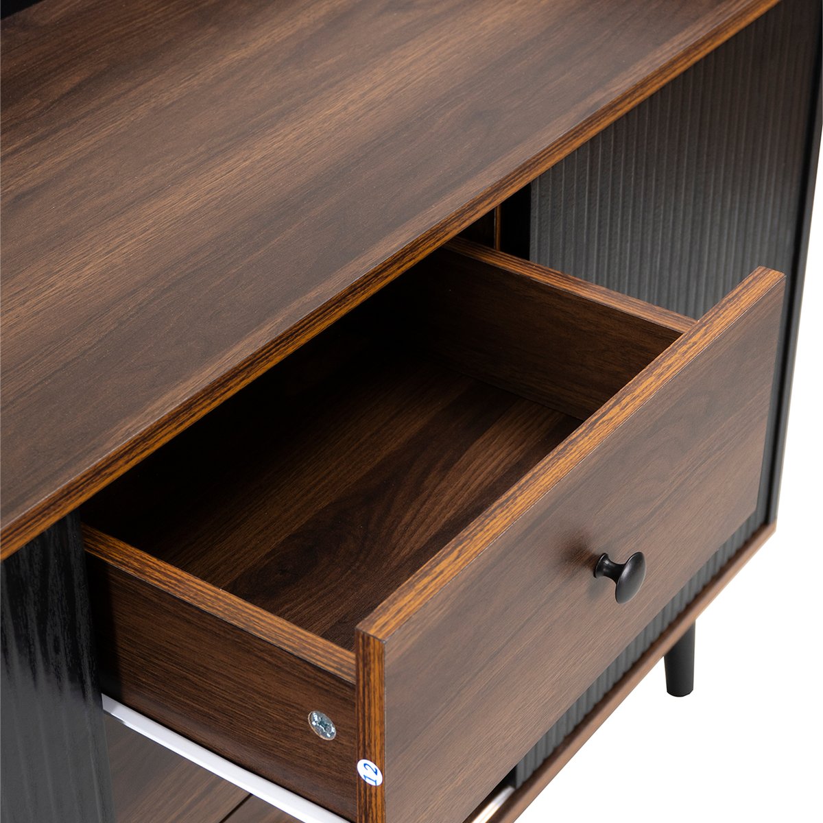 Buffet avec 2 portes et 3 tiroirs, NOVAKD Buffet noyer, MEUBLES COSY