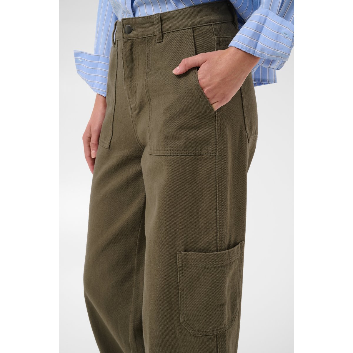 Pantalon vert dusky green, KAFFE