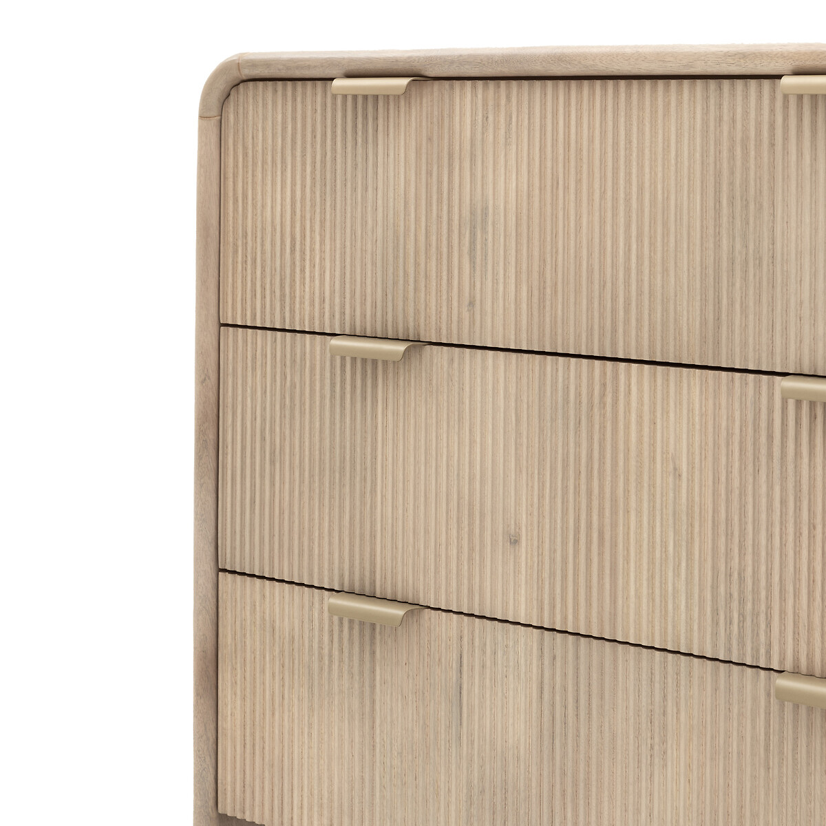 Corven Fluted Mango Wood 3 Drawer Chest wood, SO'HOME