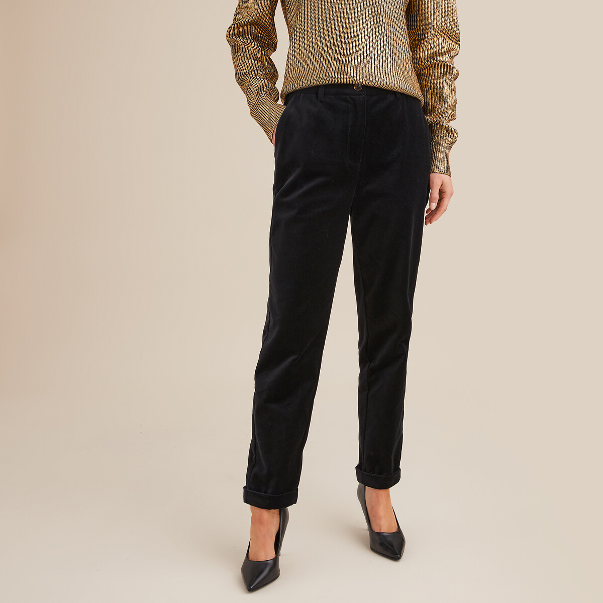 Corduroy Chinos black, ANNE WEYBURN