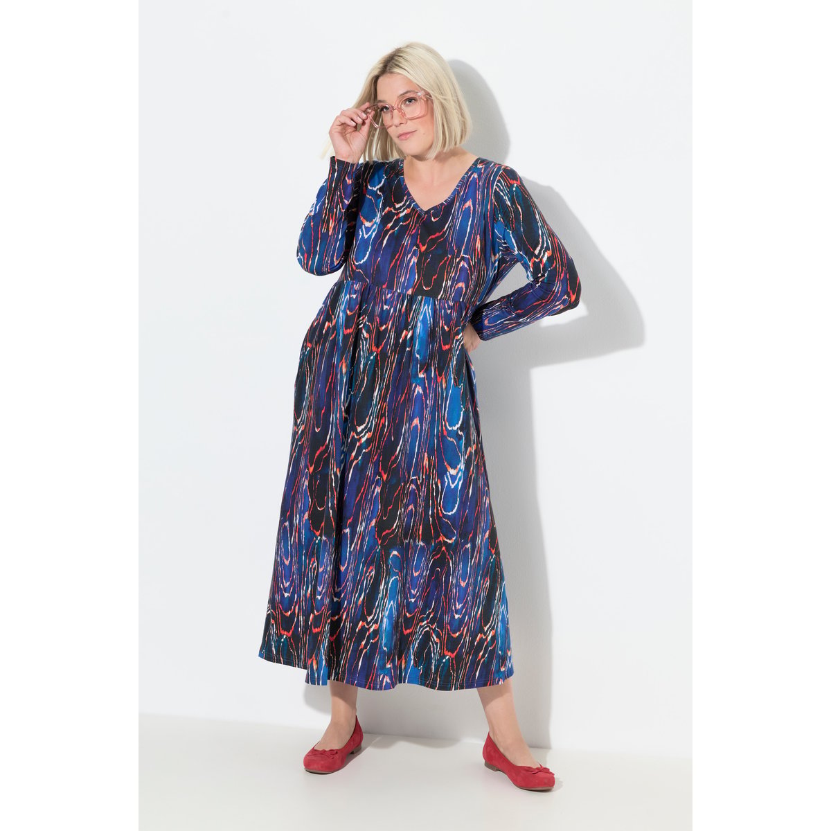 Robe maxi motif peau de serpent bleu roi, ULLA POPKEN