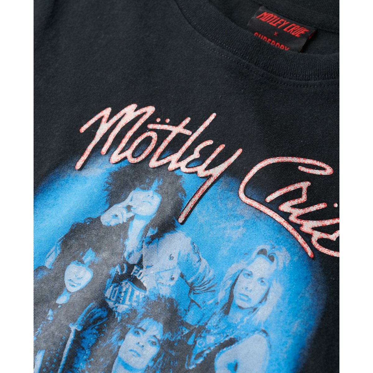 T-shirt à mancherons Mötley Crüe back in black intense, SUPERDRY