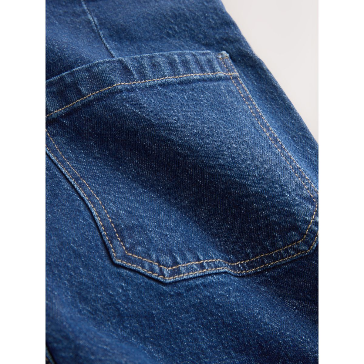 Jean stretch à taille haute et poche plaquée bleu foncé, NEXT