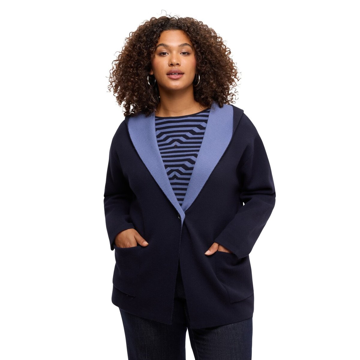 Manteau bicolore bleu, FIORELLA RUBINO